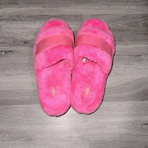 Ugg hot pink platform slipper slides